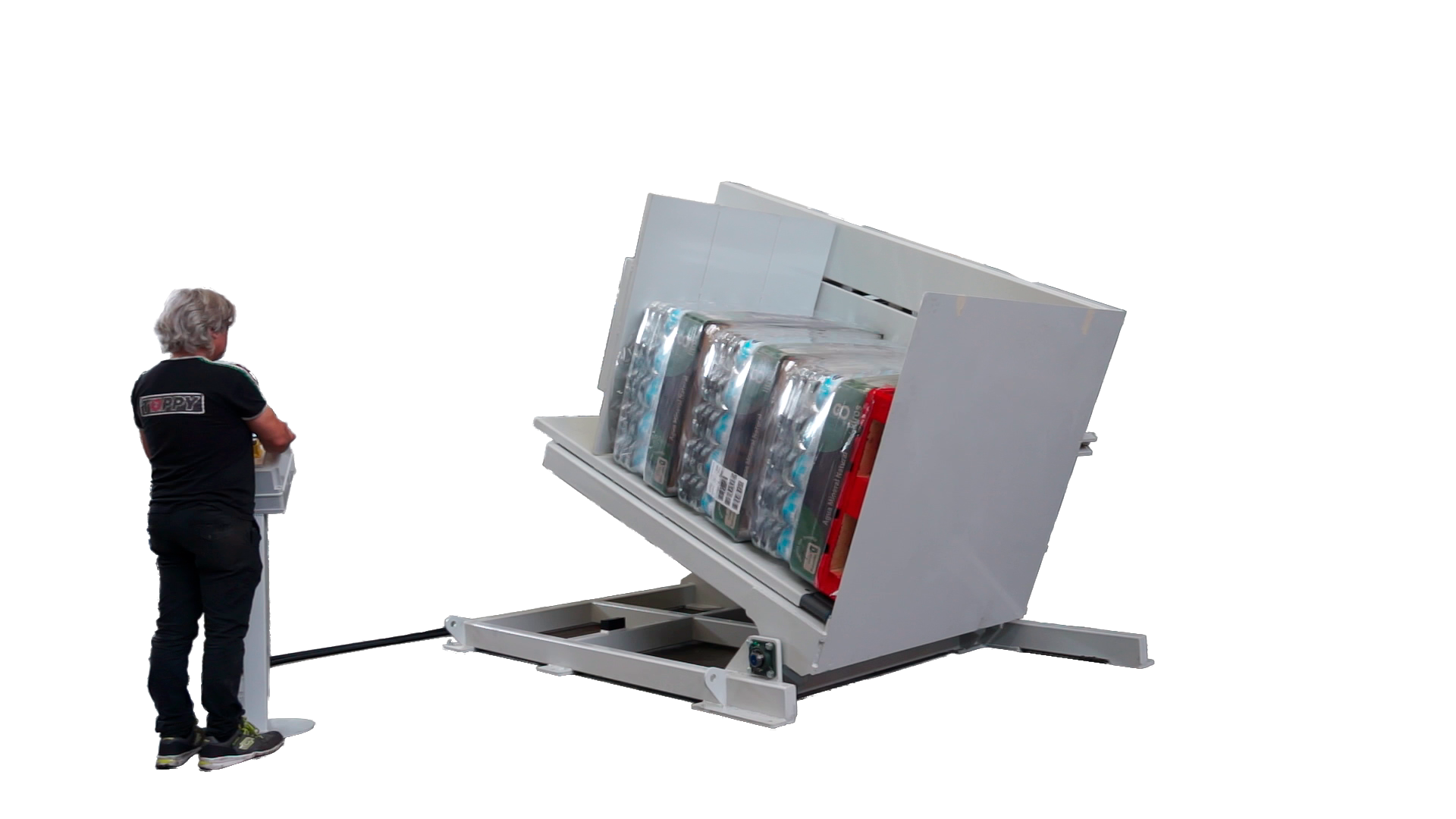 In-line pallebytter i produktionslinje